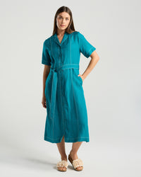 Martina Contrast Stitch Shirt Dress