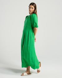 Lorella Contrast Puff Sleeve Dress
