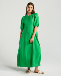 Lorella Contrast Puff Sleeve Dress