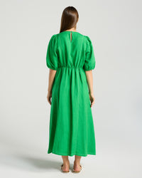 Lorella Contrast Puff Sleeve Dress