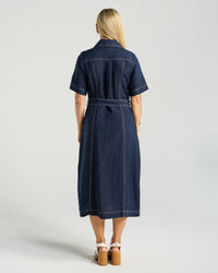 Martina Contrast Stitch Shirt Dress
