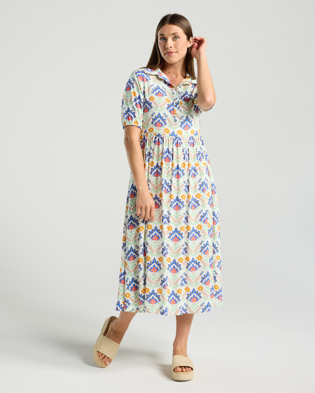 Genevieve Button Placket Dress