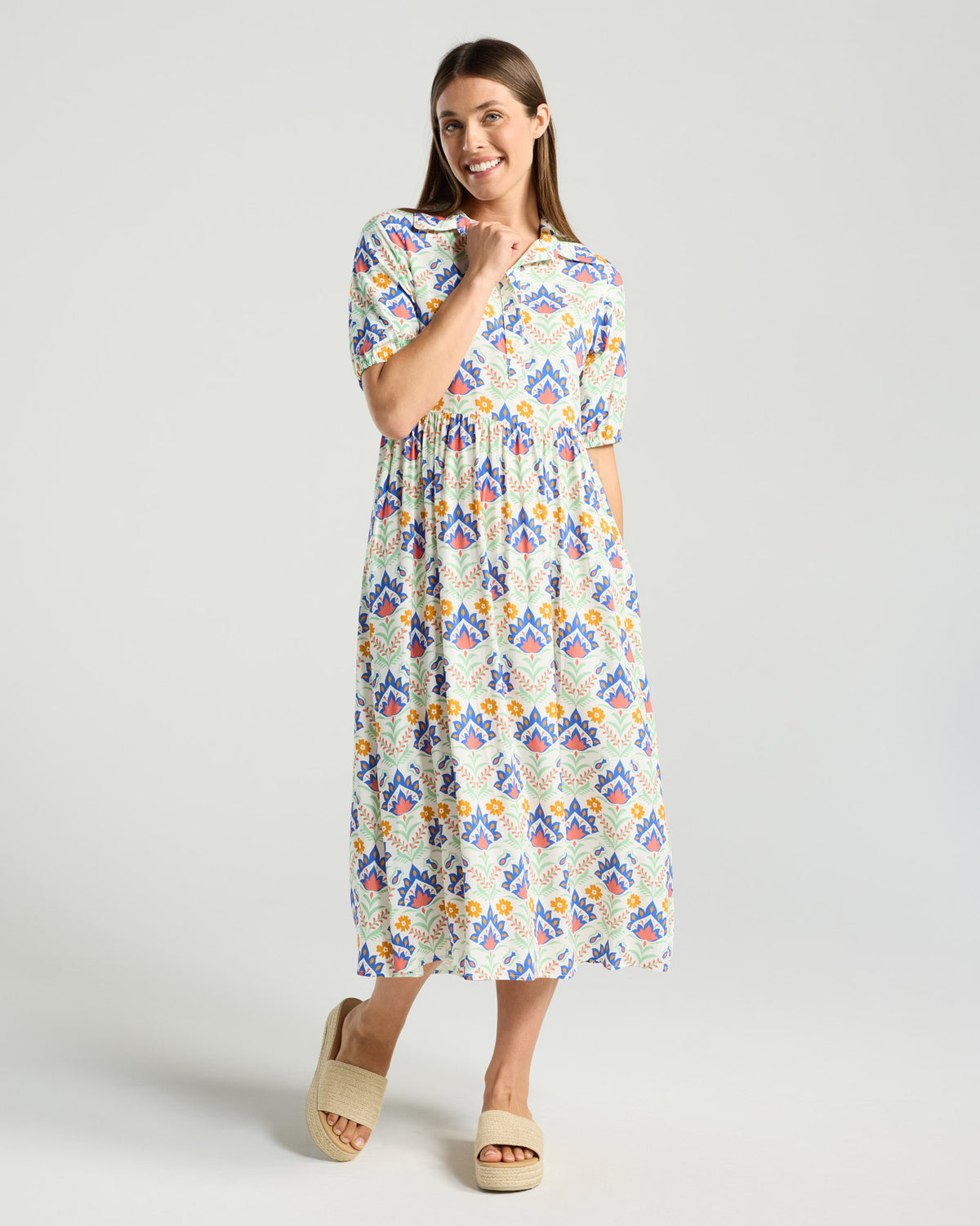 Genevieve Button Placket Dress