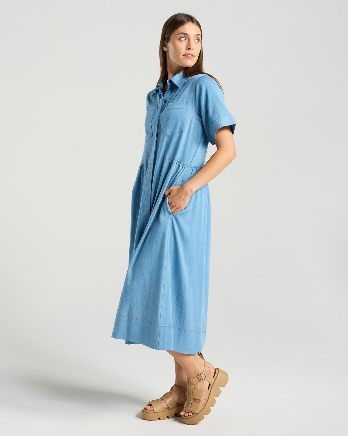 Tulia Chambray Shirt Dress