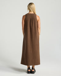 Lavinia Linen Denim V Dress