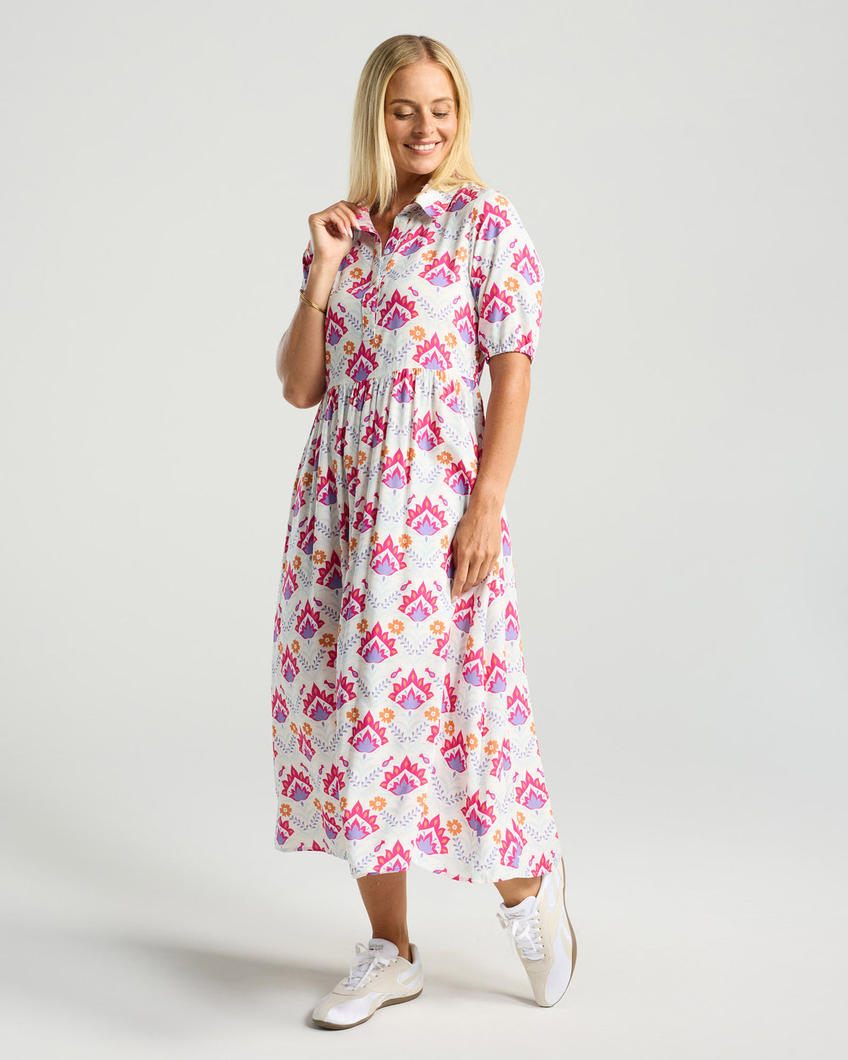 Genevieve Button Placket Dress