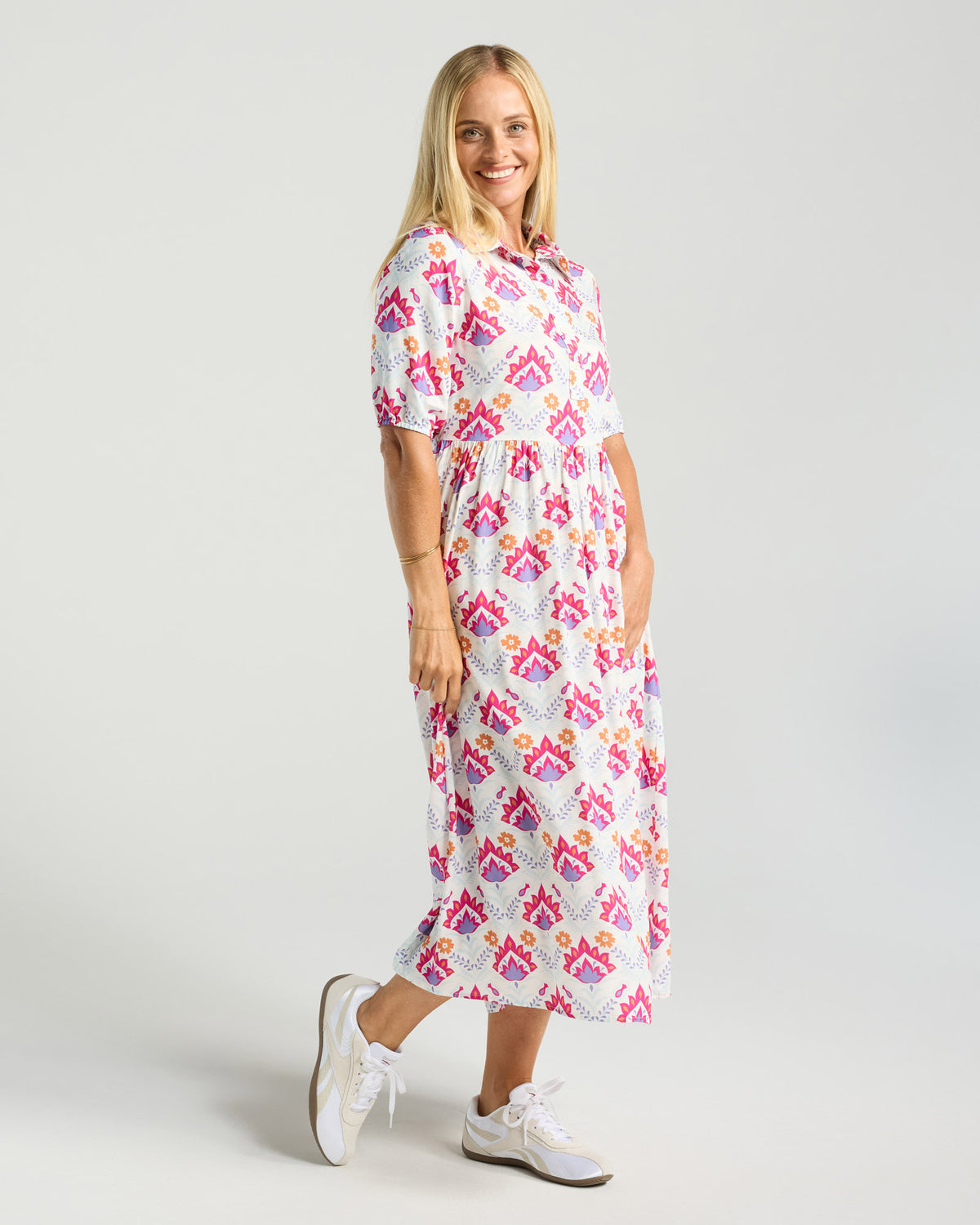 Genevieve Button Placket Dress