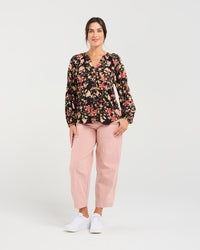 Violet Shirred Sleeve Top
