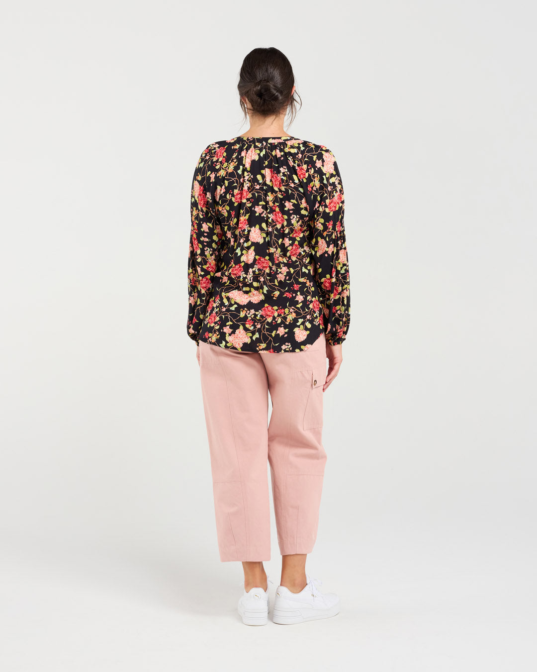 Violet Shirred Sleeve Top