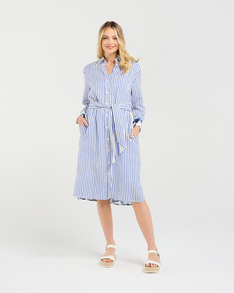 Margot Print Back Shirt Dress