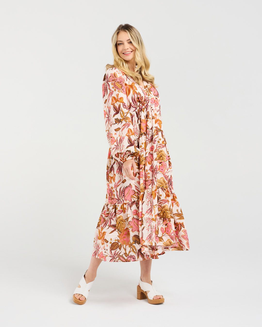 Liana Tiered V-neck Dress