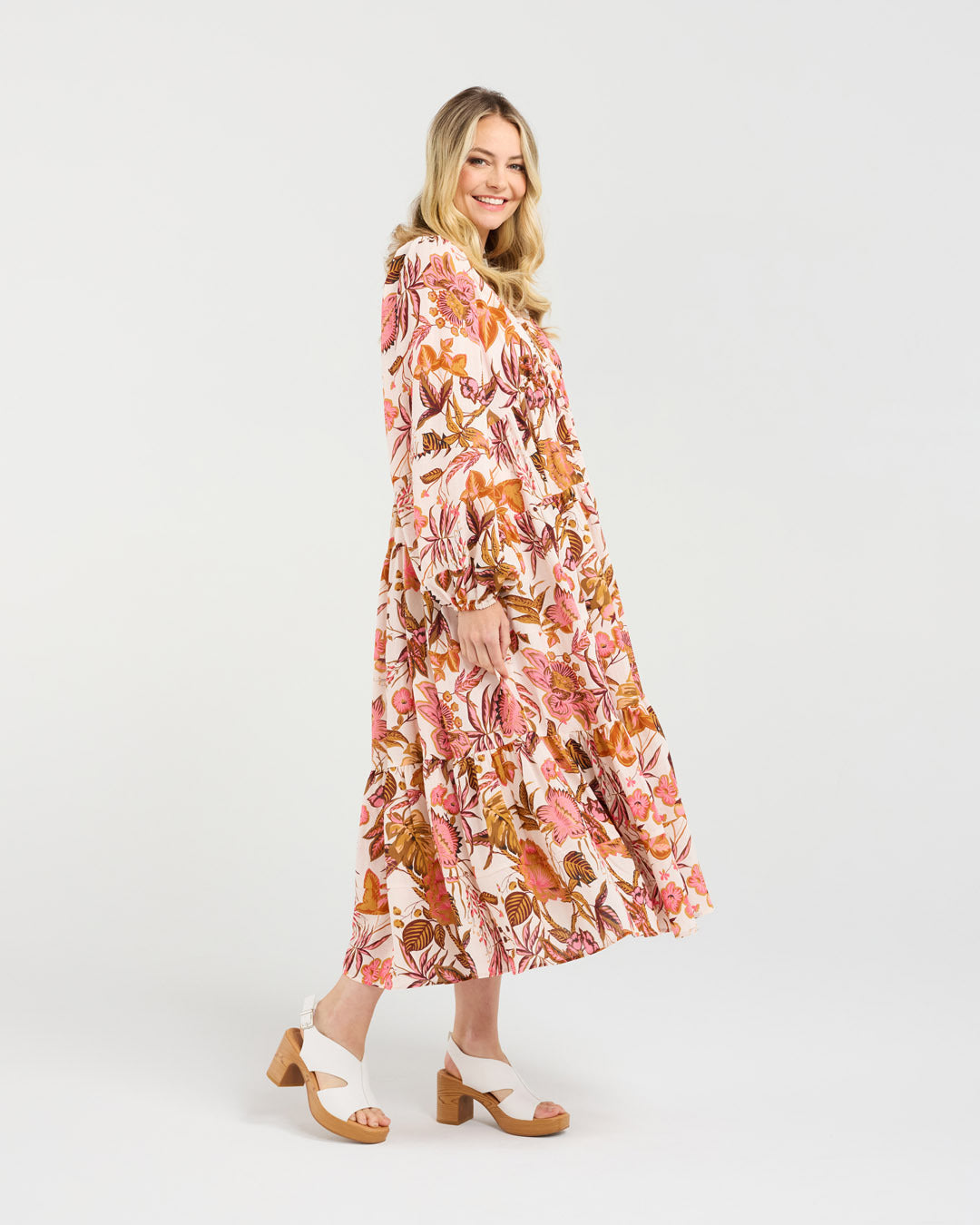 Liana Tiered V-neck Dress
