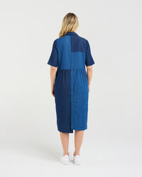 Elise Patchwork Denim Dress