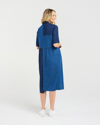 Elise Patchwork Denim Dress