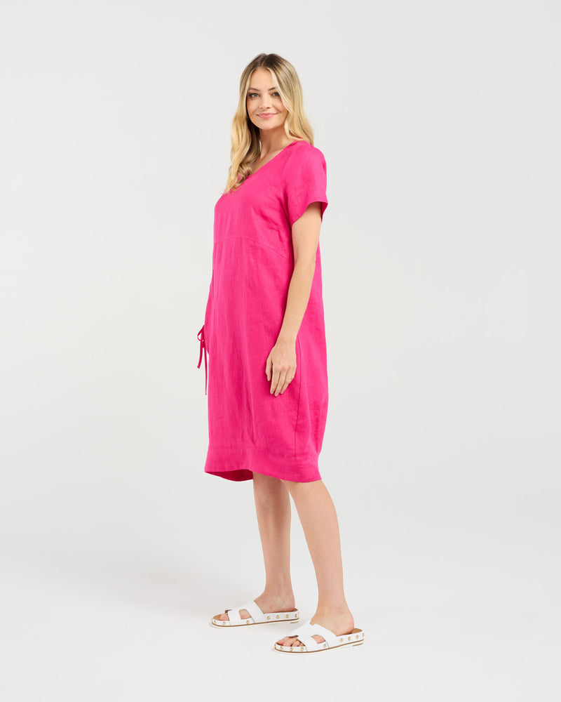 Lilian Linen Bubble Hem Dress