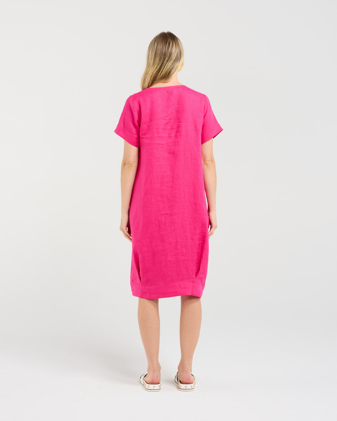 Lilian Linen Bubble Hem Dress