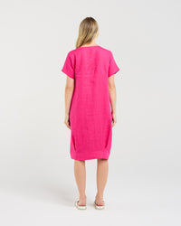 Lilian Linen Bubble Hem Dress