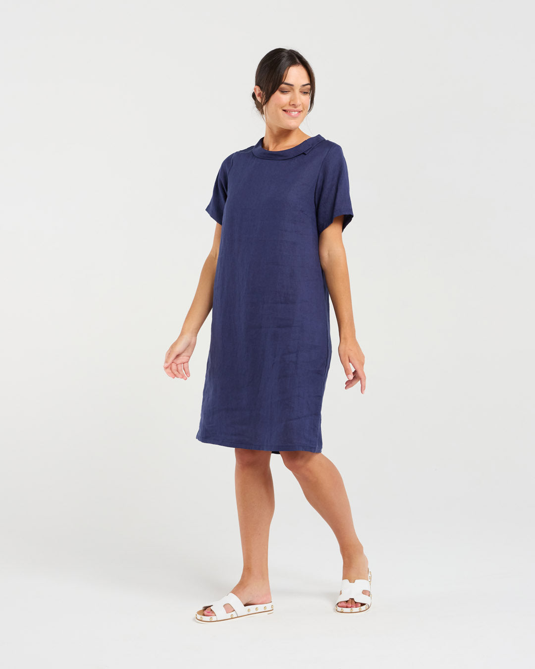Natacha Linen Button Back Dress