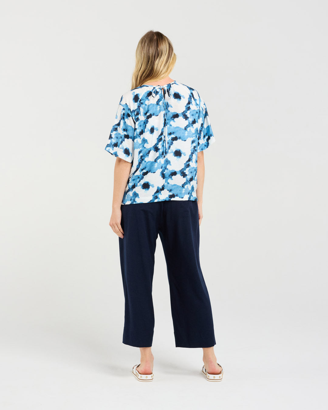 Solange Gathered Short Sleeve Top