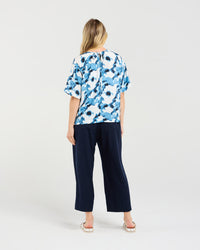 Solange Gathered Short Sleeve Top
