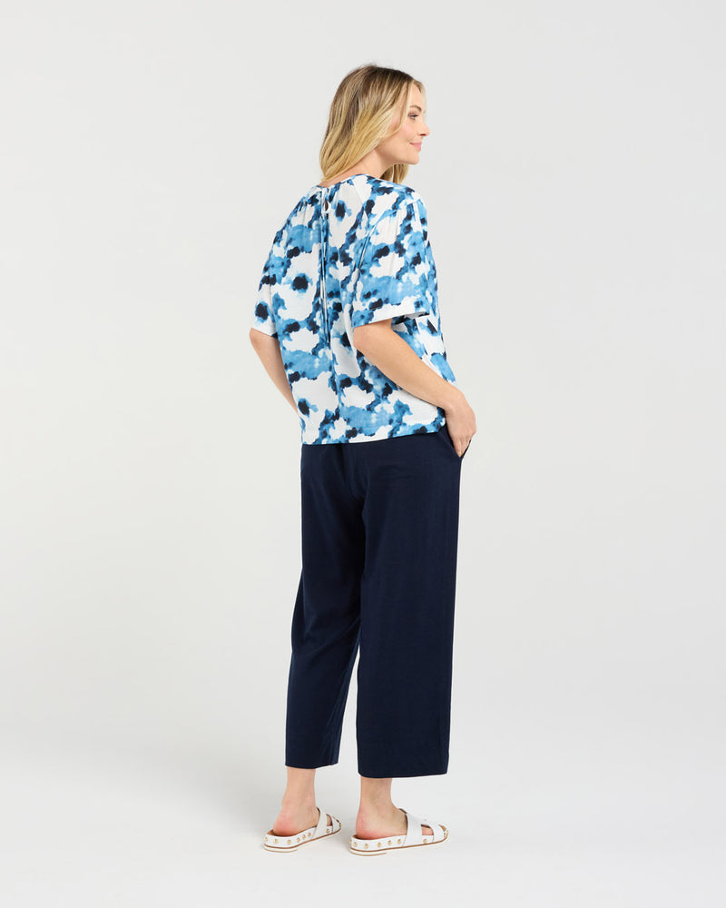 Solange Gathered Short Sleeve Top