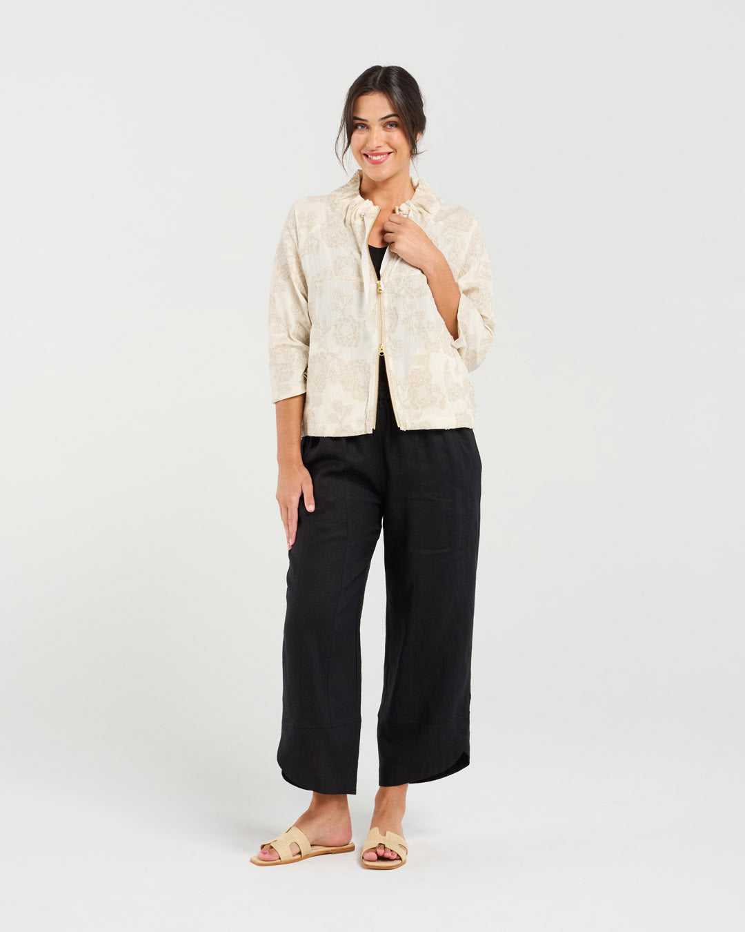 Jacquard Zip Front Jacket