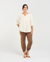 Angelie V Pleat Top