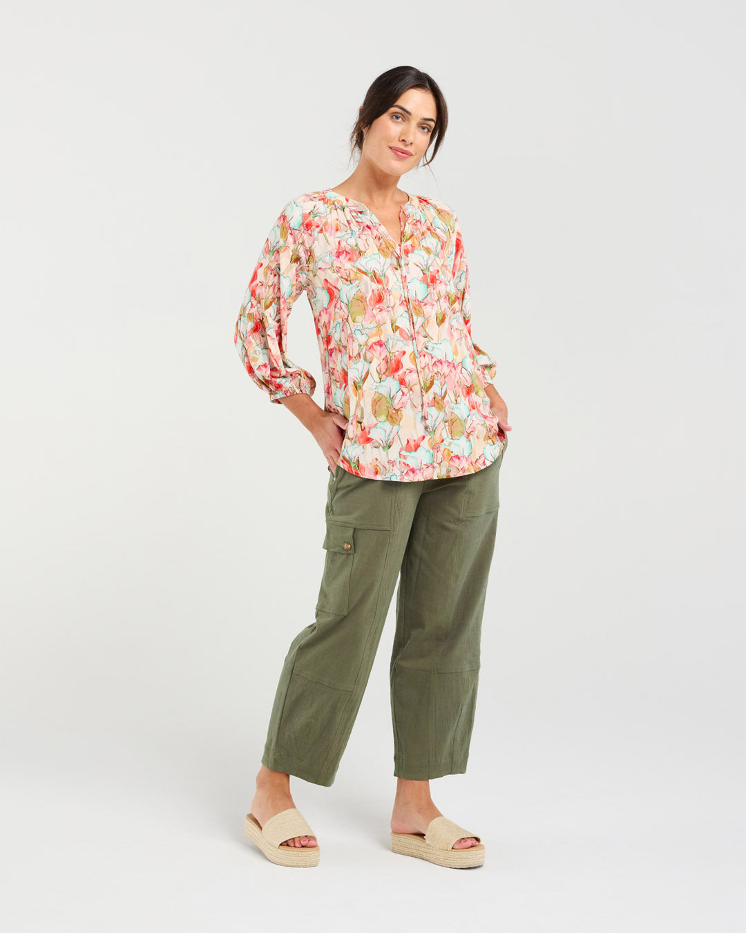 Celine Gathered Sleeve Top