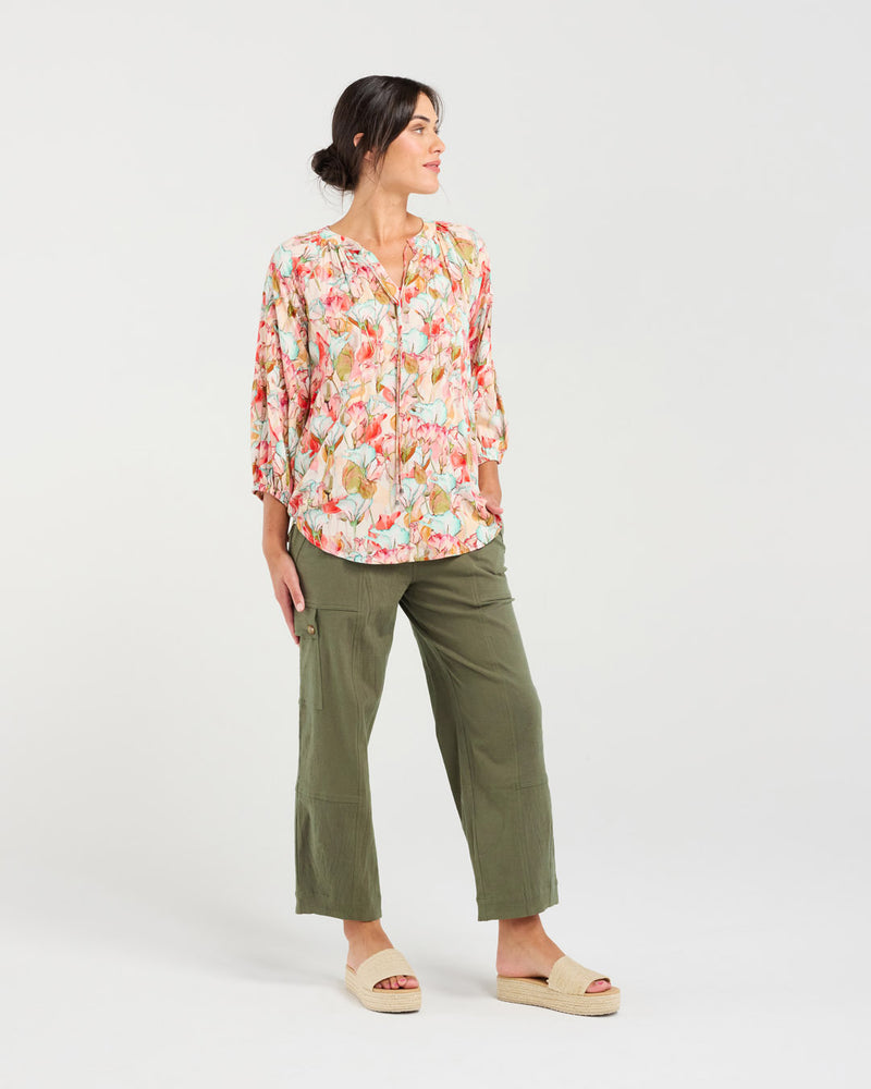 Celine Gathered Sleeve Top