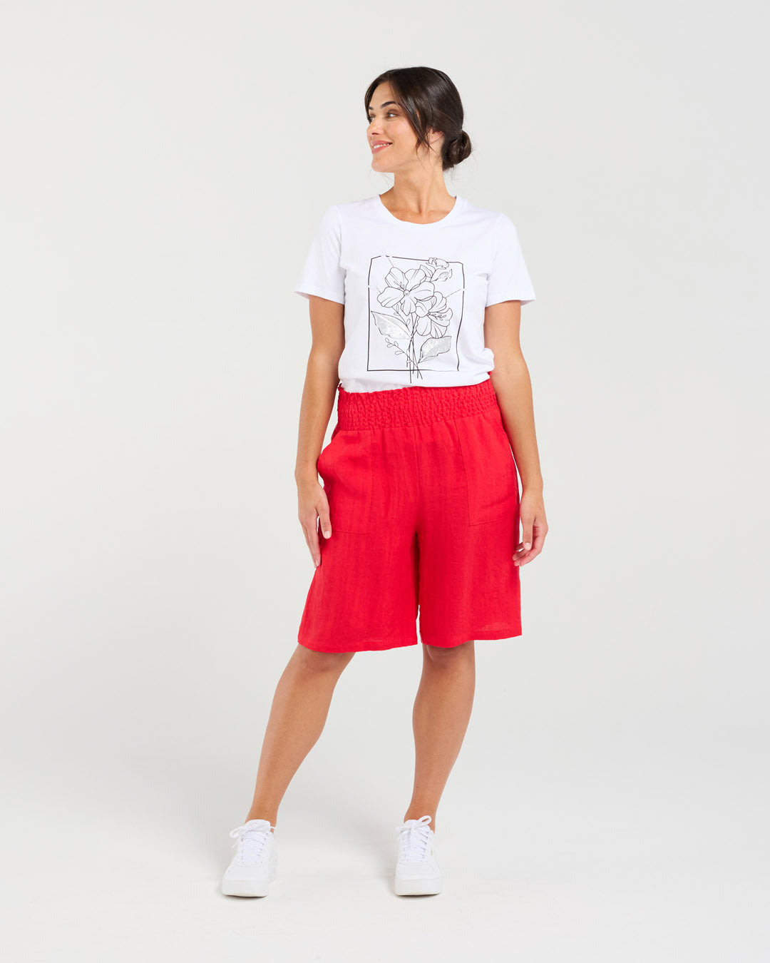 Darcy Shirred Waistband Shorts