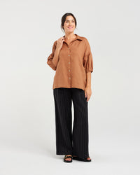 Romilly Puff Sleeve Linen Shirt