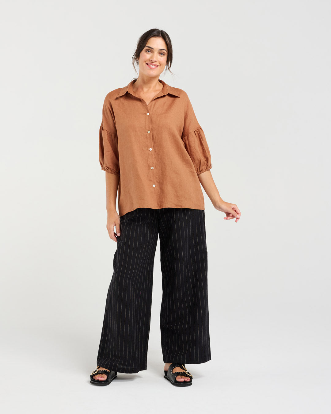 Romilly Puff Sleeve Linen Shirt