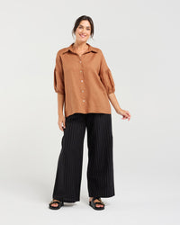 Romilly Puff Sleeve Linen Shirt