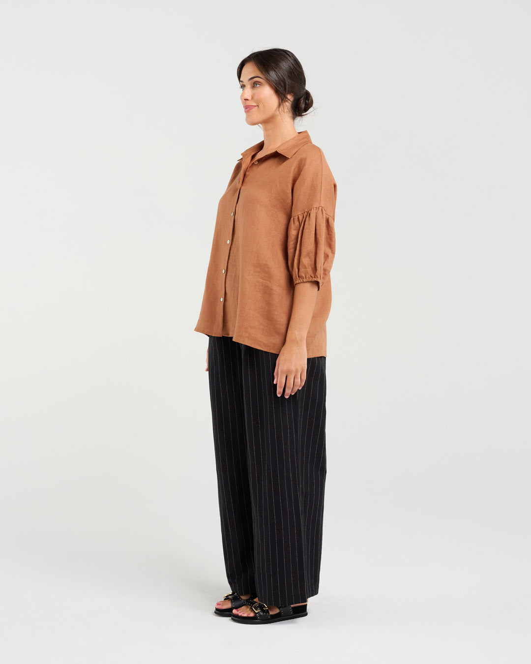 Romilly Puff Sleeve Linen Shirt