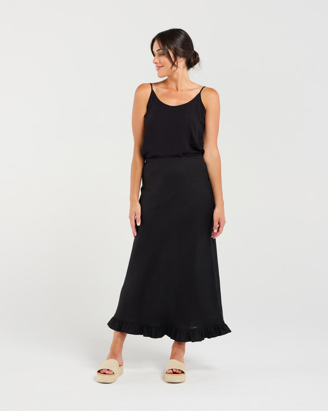 Carine Frill Hem Linen Skirt