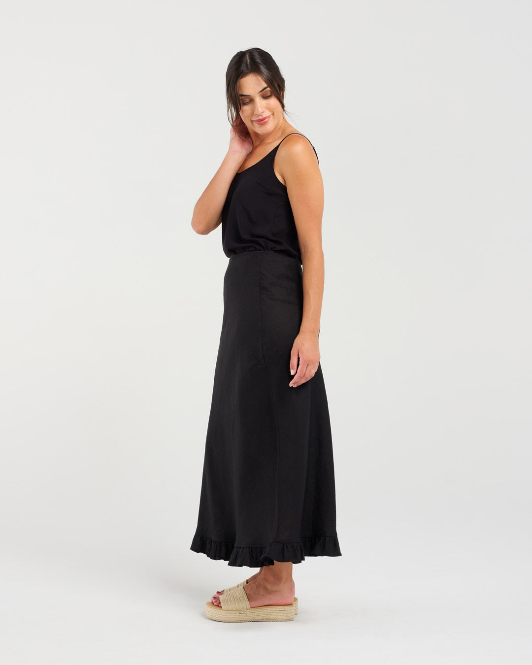 Carine Frill Hem Linen Skirt