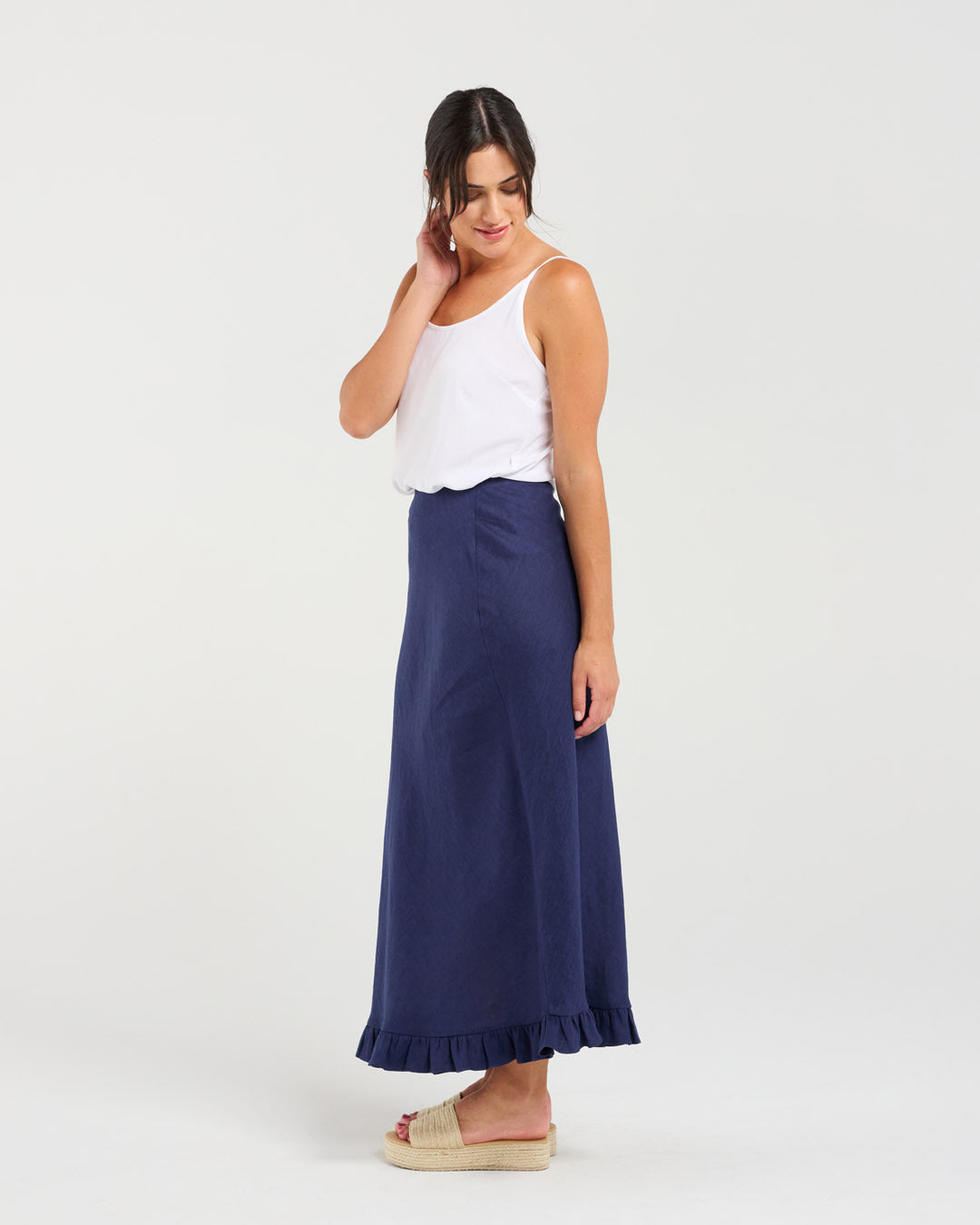 Carine Frill Hem Linen Skirt