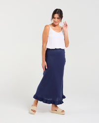 Carine Frill Hem Linen Skirt