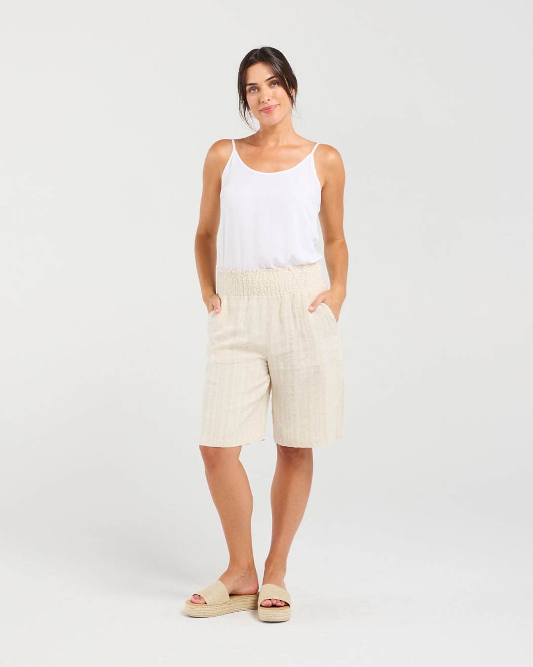 Darcy Shirred Waistband Shorts