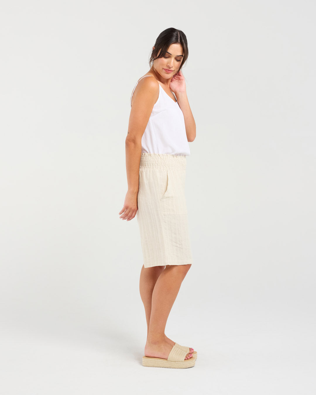 Darcy Shirred Waistband Shorts