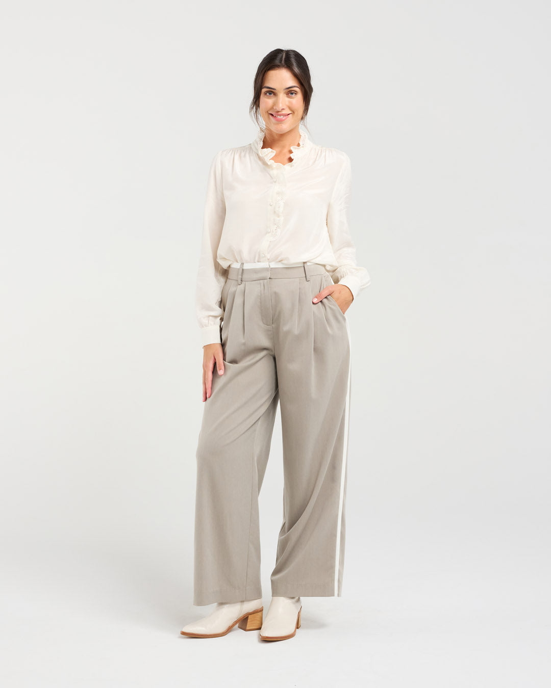 Frankie Pleat Pant (Cherry)