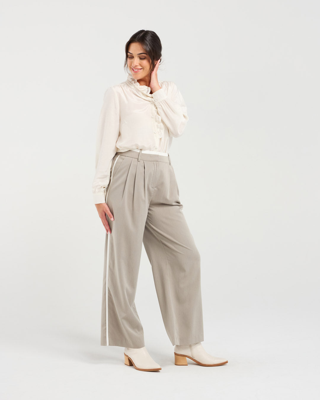 Frankie Pleat Pant (Cherry)