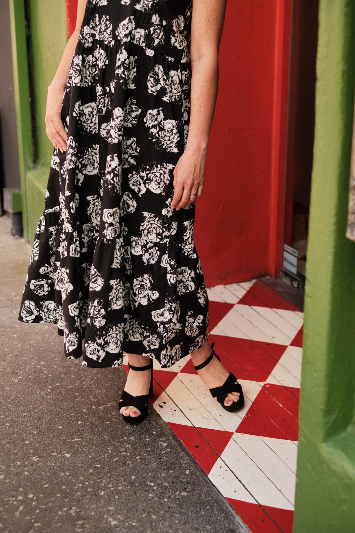 Rose Square Neck Sun Dress